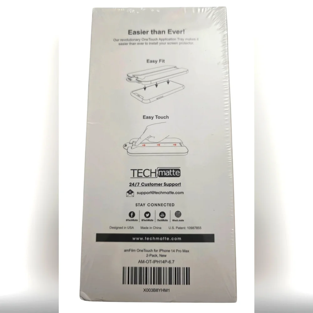 amFilm OneTouch Tempered Glass Screen Protector 2-Pack for iPhone 14 Pro Max